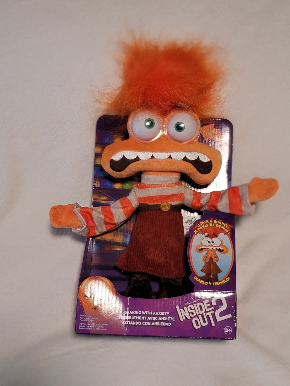 Disney Inside Out 2 Anxiety Plush - Orange with Cream Stripes